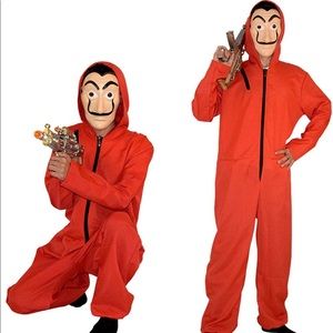 Unisex Dali Mask Red Costume for La Casa De Papel Coverall Jumpsuits.